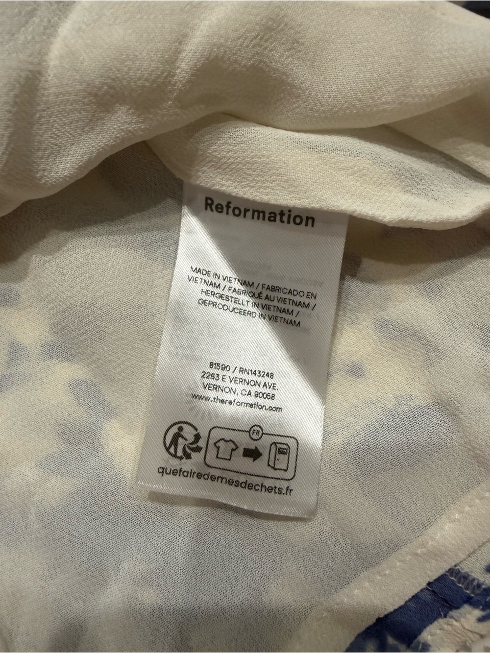 Reformation Blue & White Floral Mini Dress B3 - Picture 12 of 13